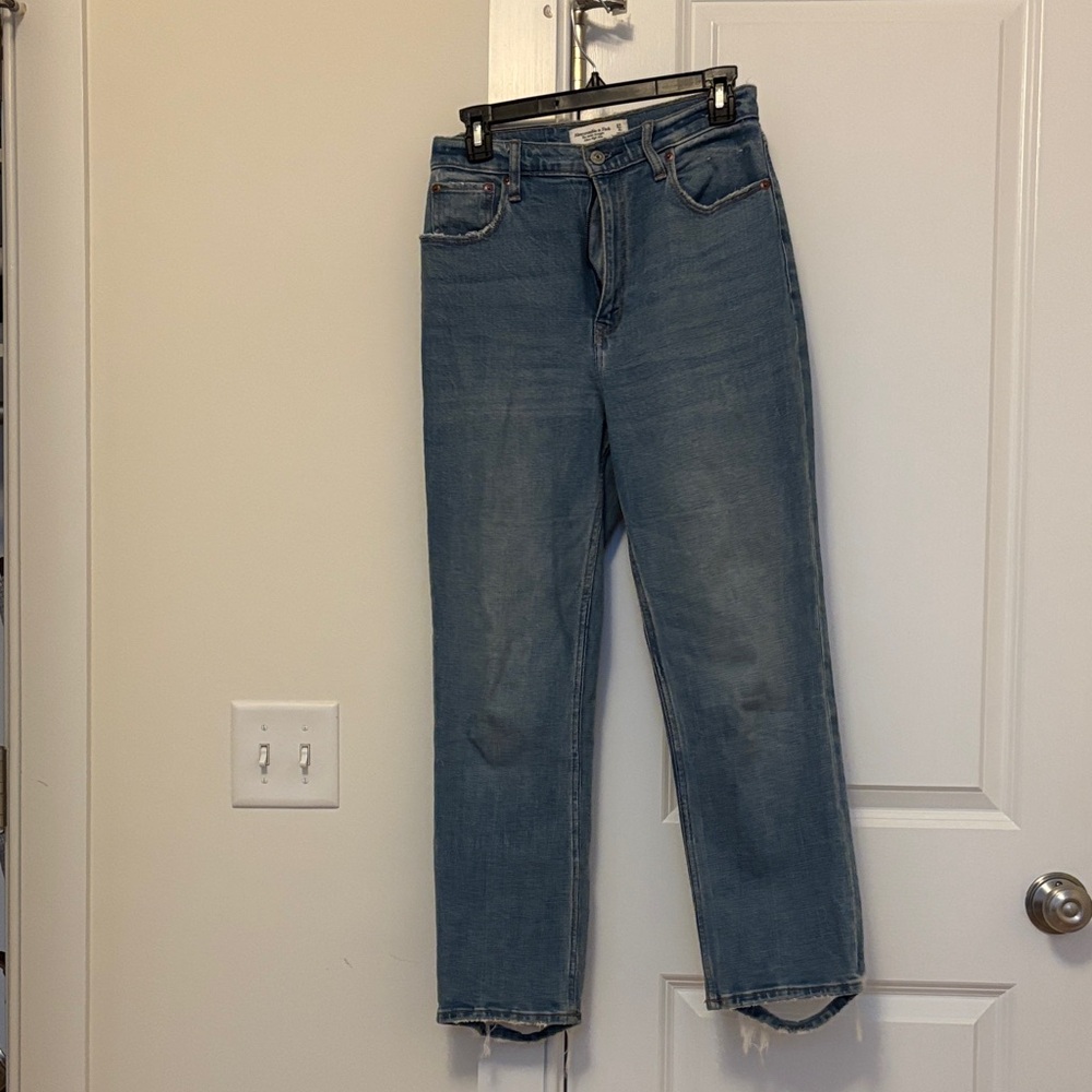 Abercrombie ankle straight ultra high rise jean
